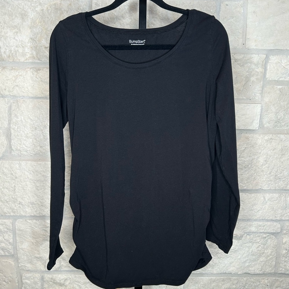 BumpStart Maternity Black Long Sleeve Tee Shirt Large